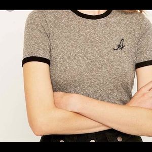 Embroidered letter “M” t-shirt urban outfitters